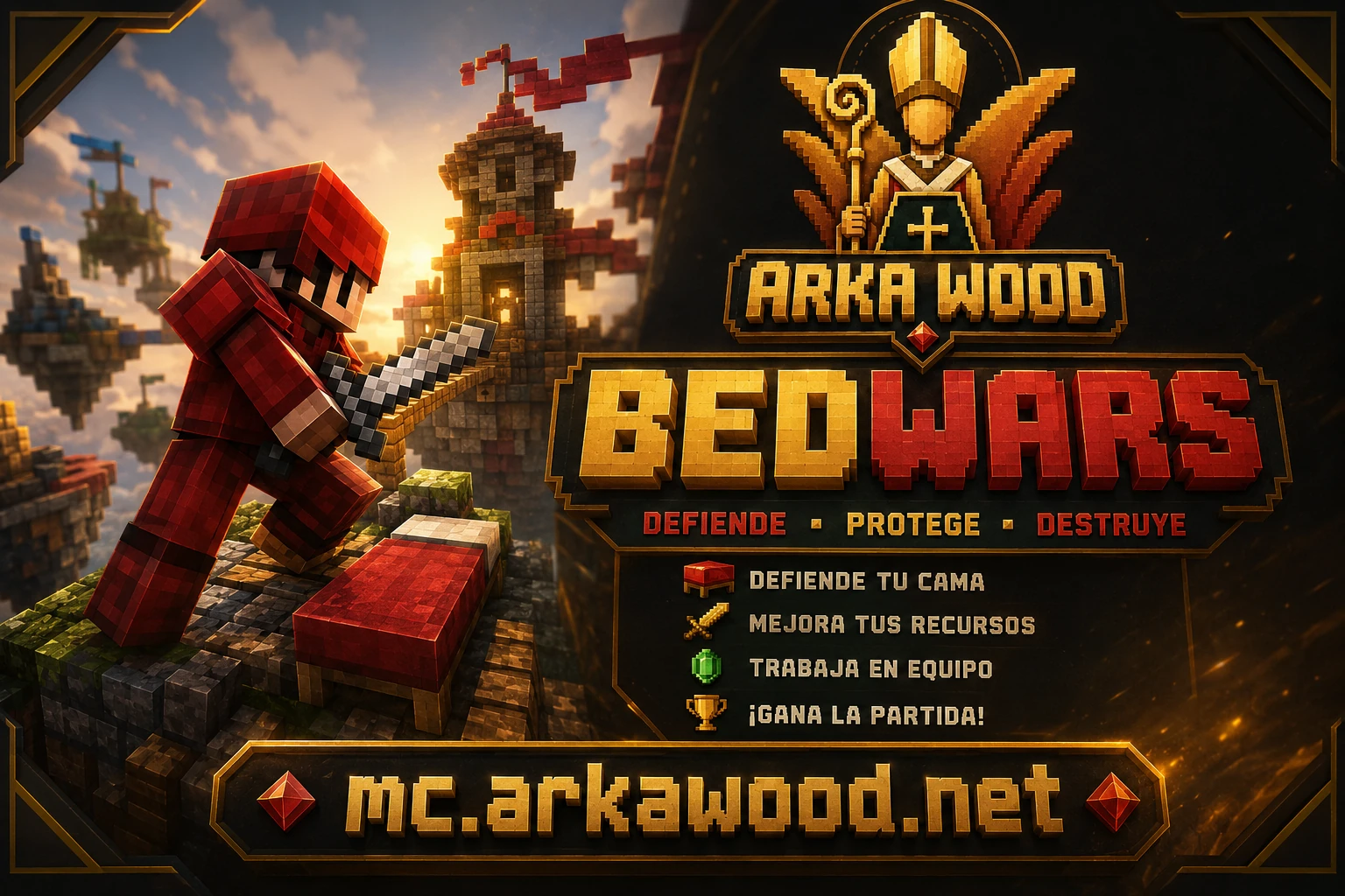 Modalidad BedWars de ARKA WOOD